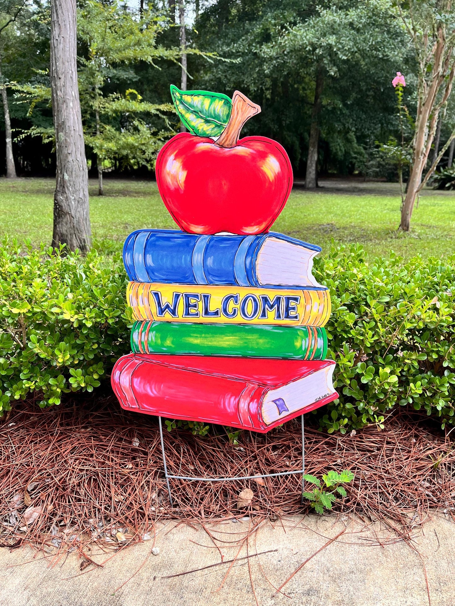 Stack of Books Yard Stake
