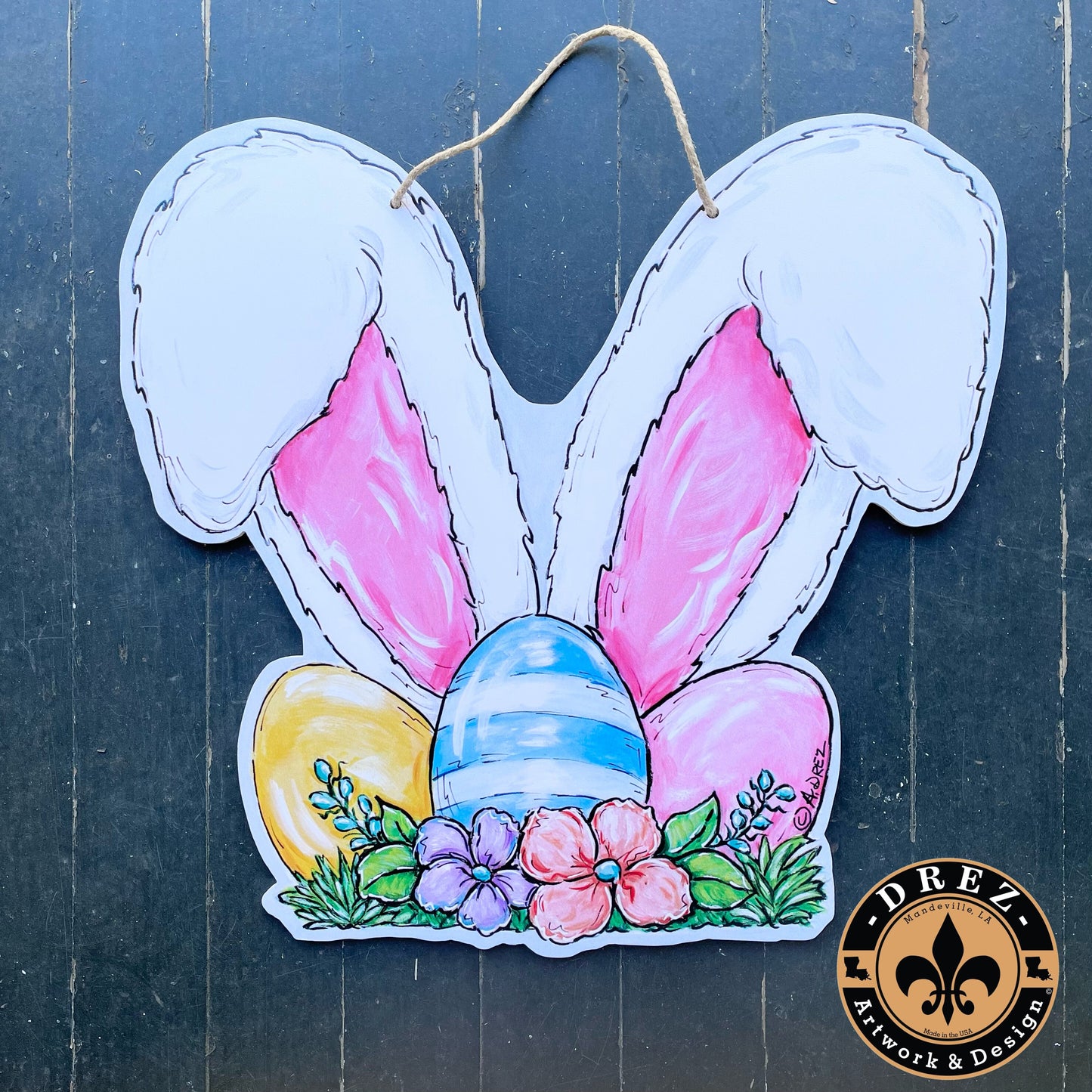 Easter Bunny Ears Door Hanger
