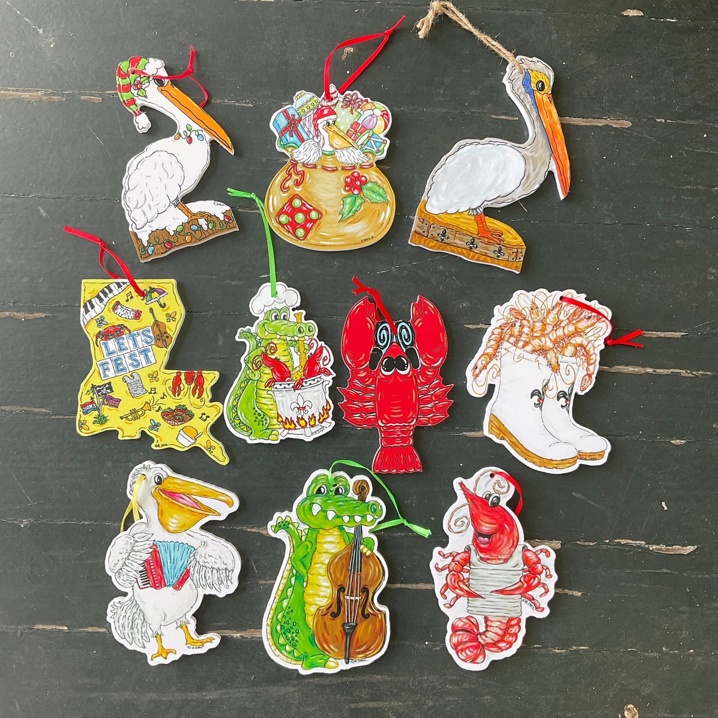 Alligator Zydeco Ornament