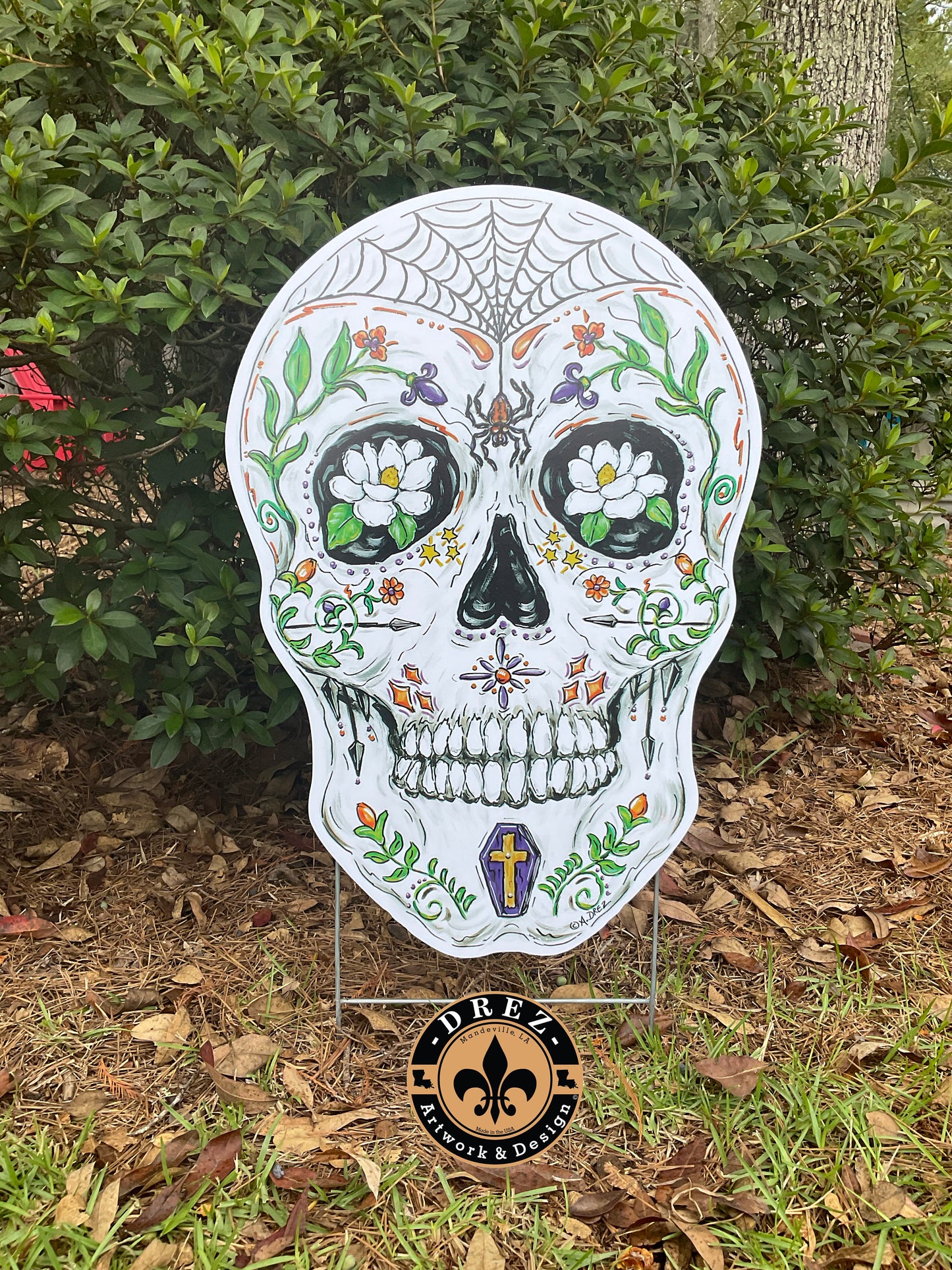 Halloween Sugar Skull Yard Stake