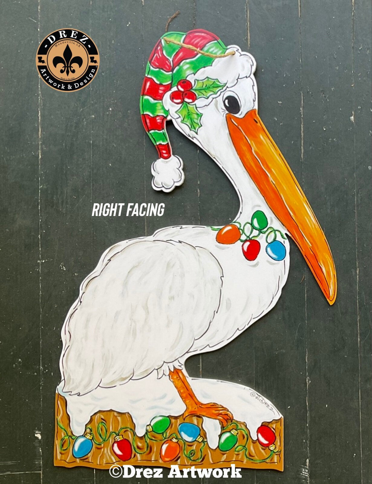 Pelican Christmas Door Hanger