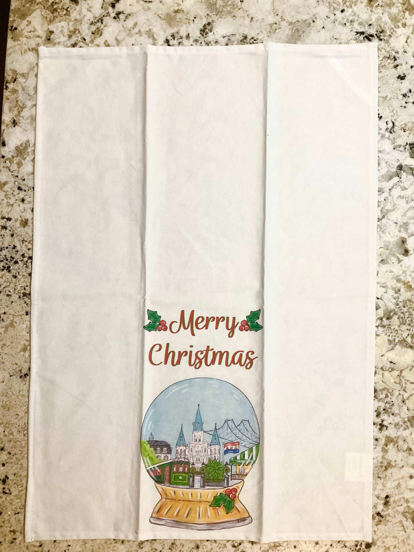 Christmas Snowglobe Tea Towel