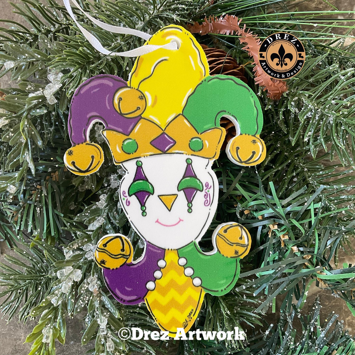 Mardi Gras Jester Original Design Ornament