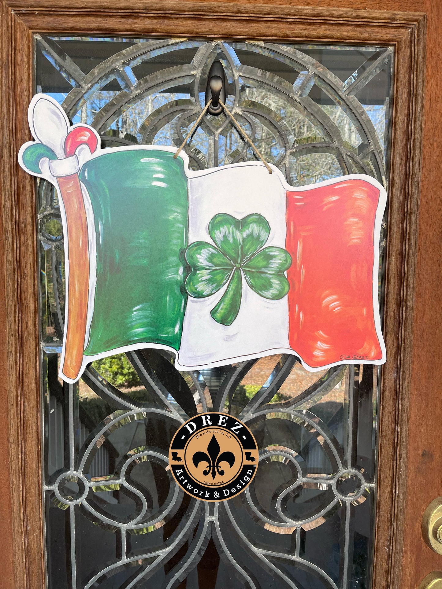 Irish-Italian Flag Door Hanger