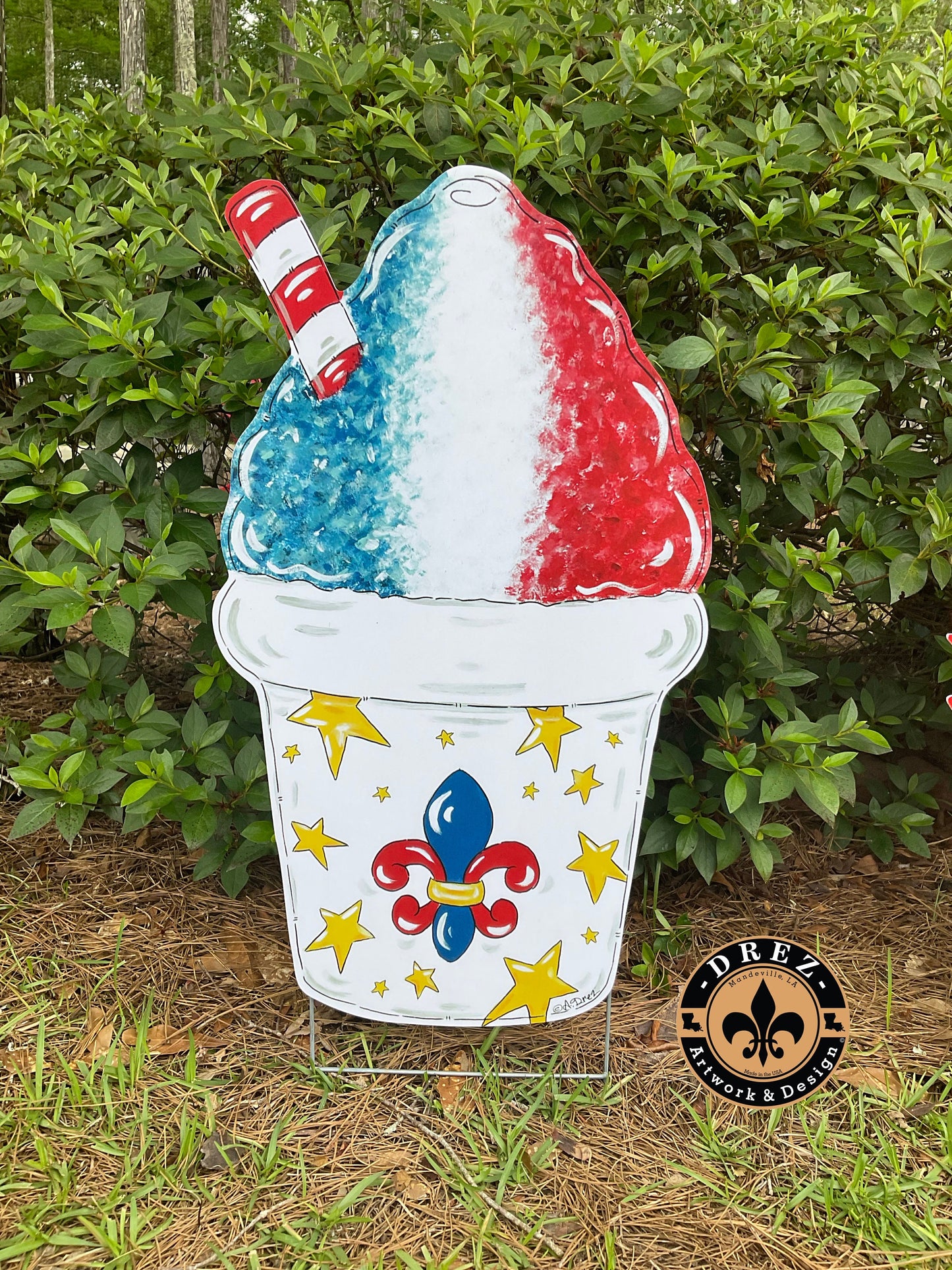 Snowball Patriotic Yard Stake