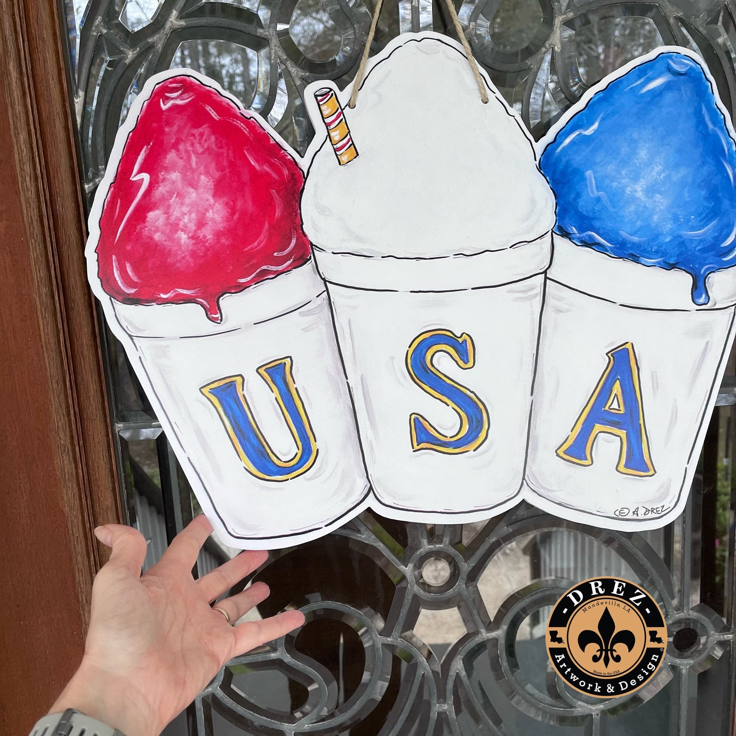 Snowball Patriotic Triple Door Hanger