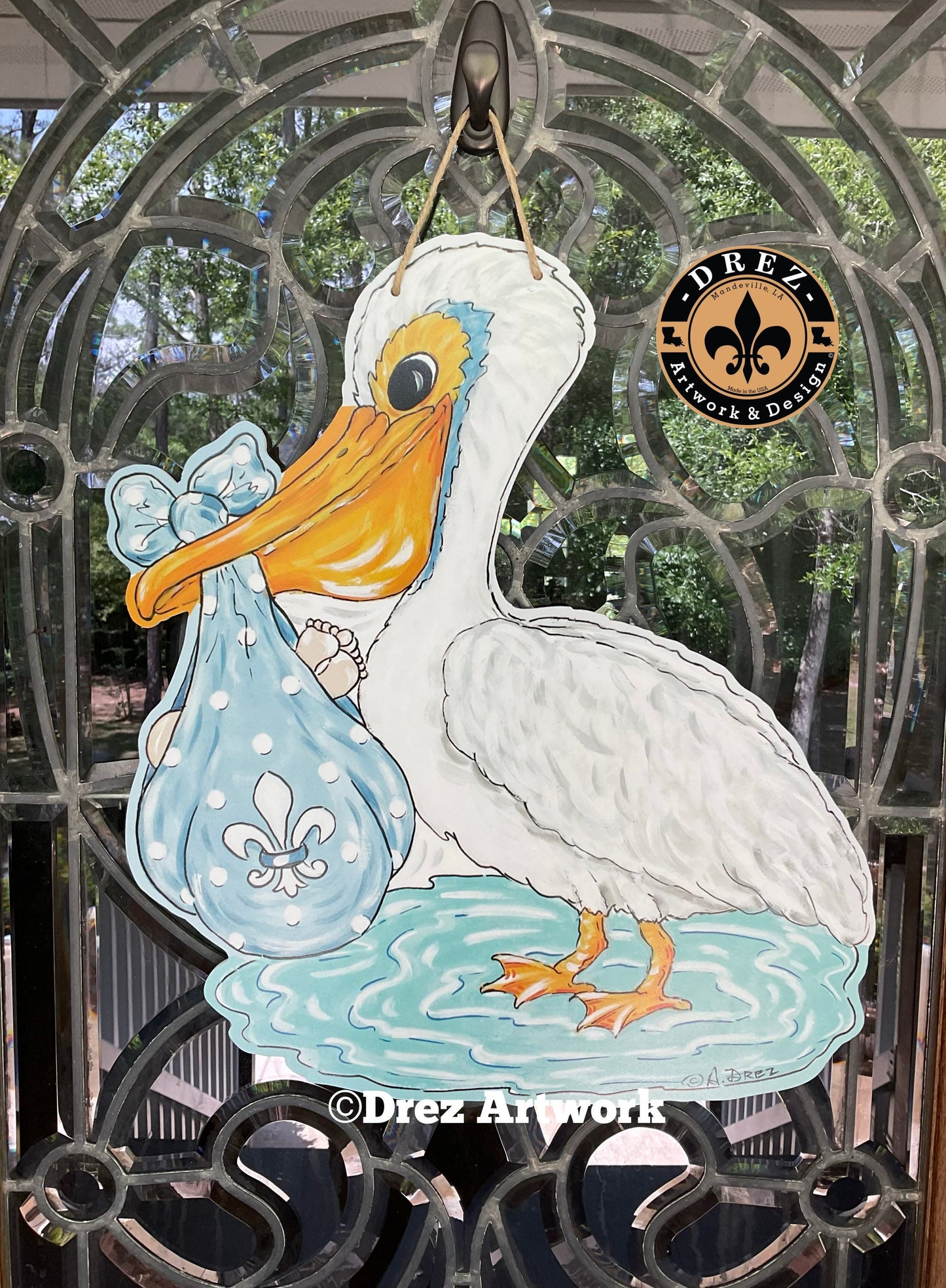 Baby Boy Pelican Door Hanger