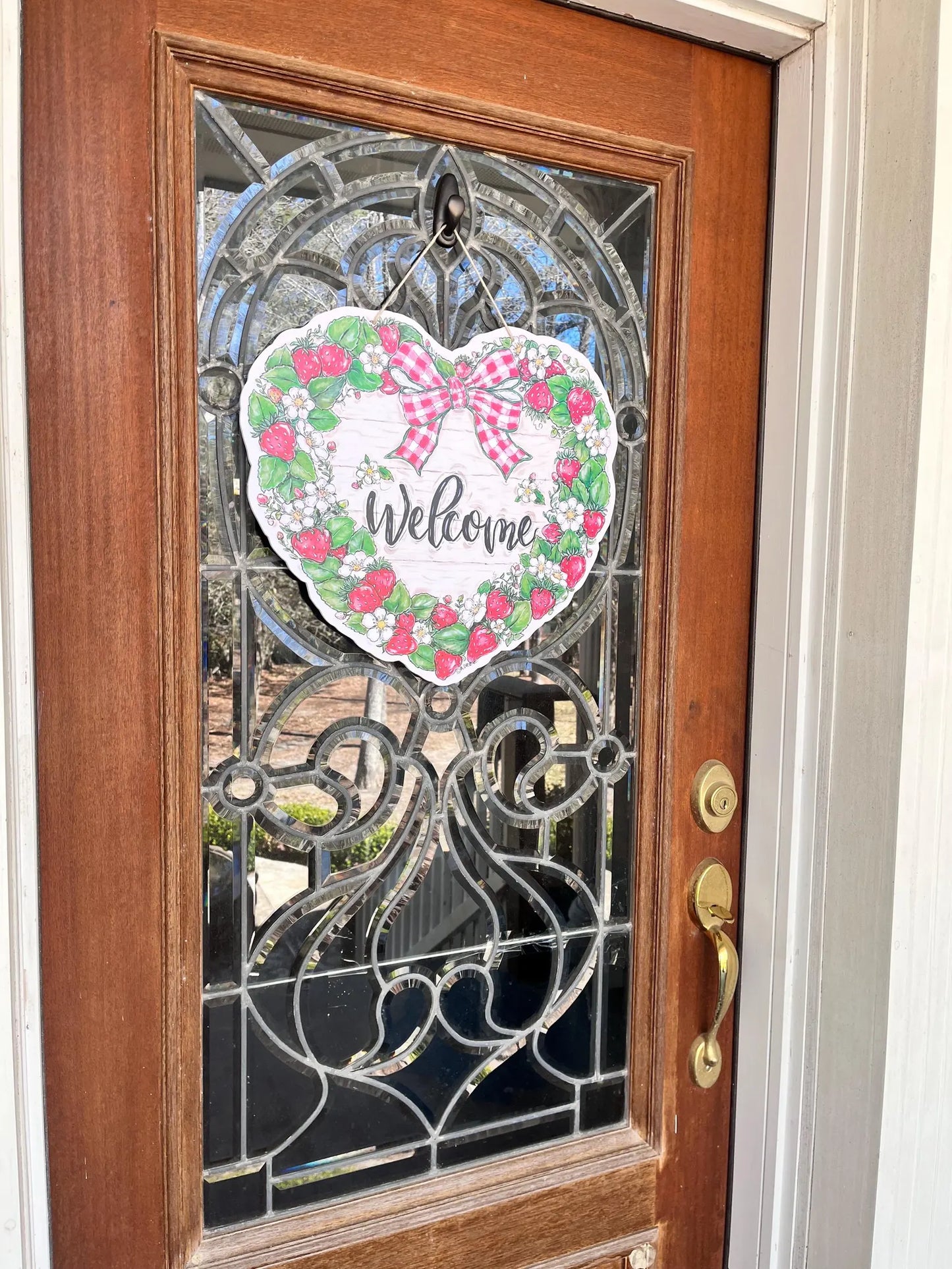 Strawberry Heart Wreath Door Hanger