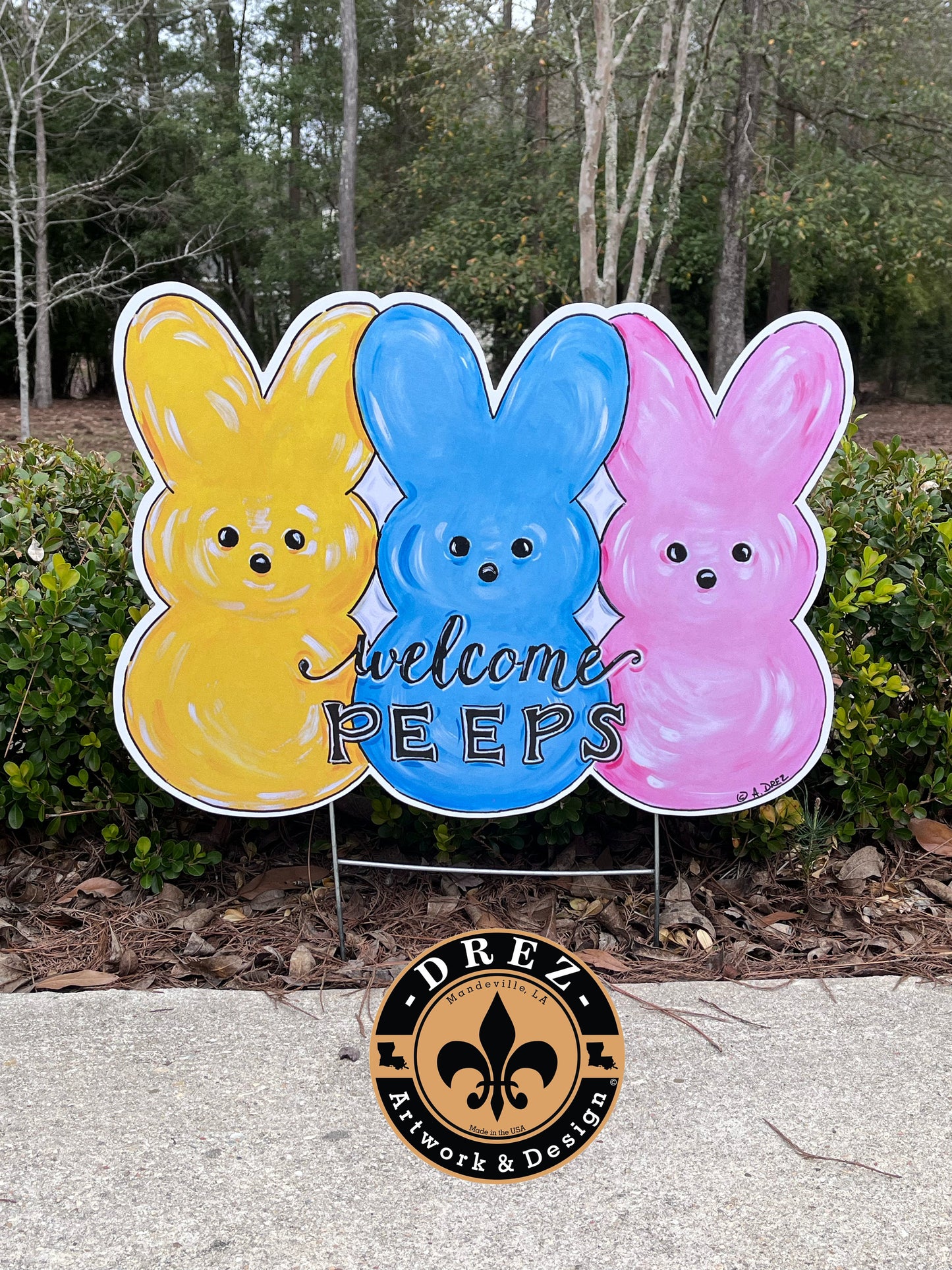 Easter Peeps Triple Yard Stake