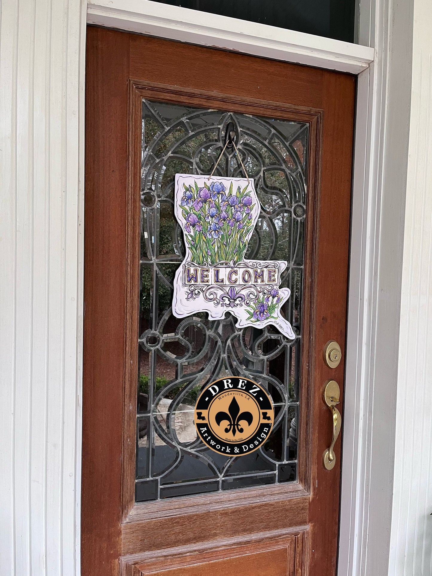 Louisiana Iris Door Hanger
