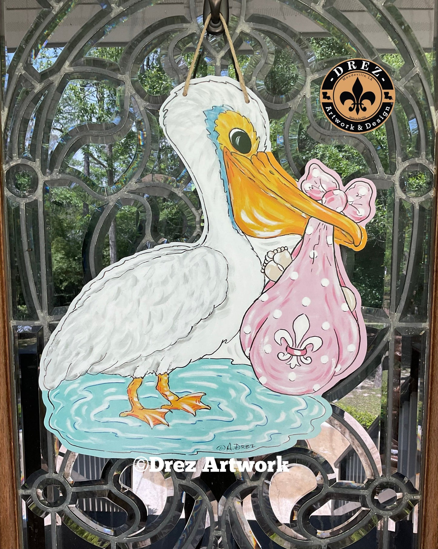 Baby Girl Pelican Door Hanger