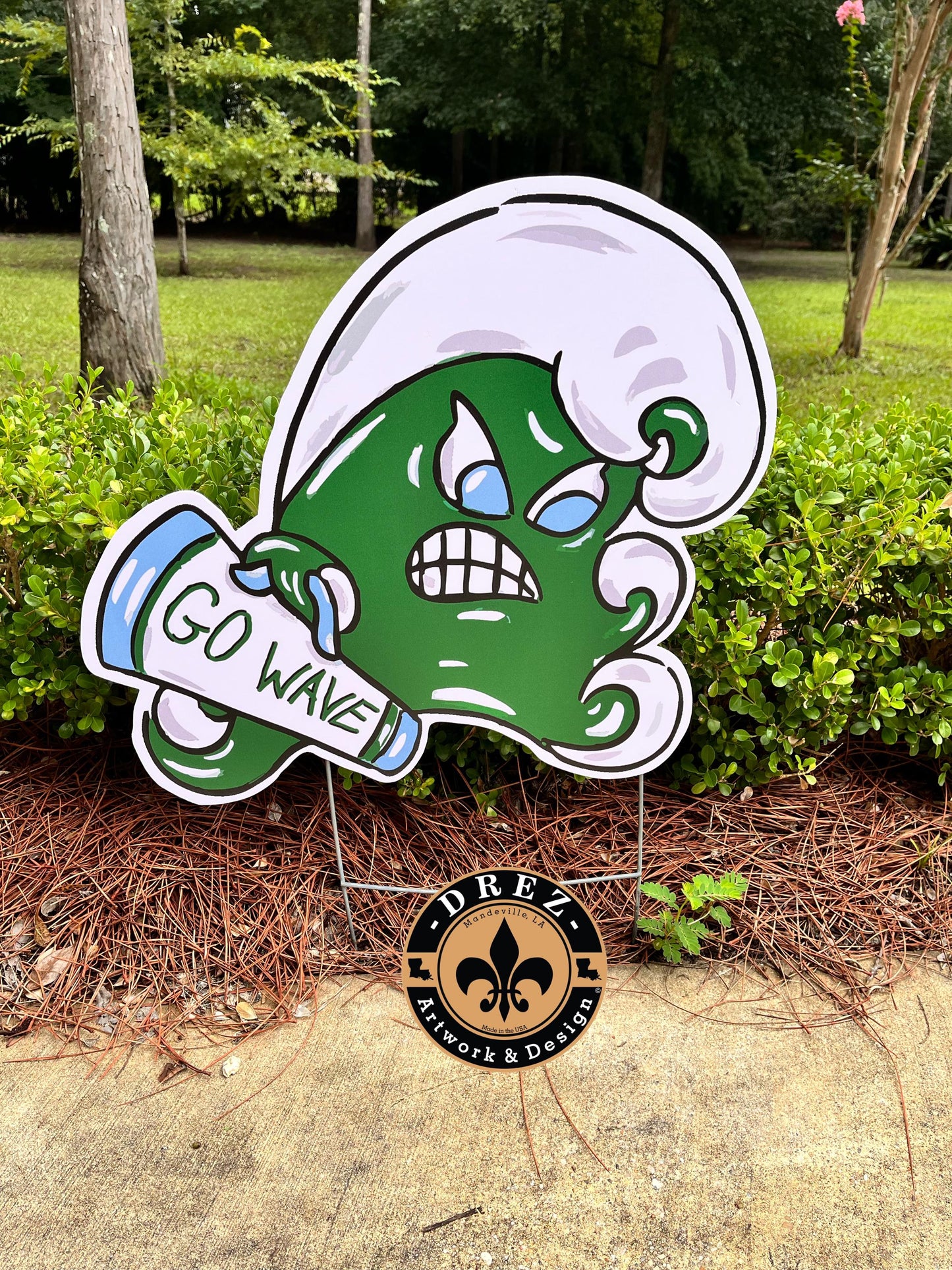 Green Wave Yard Stake