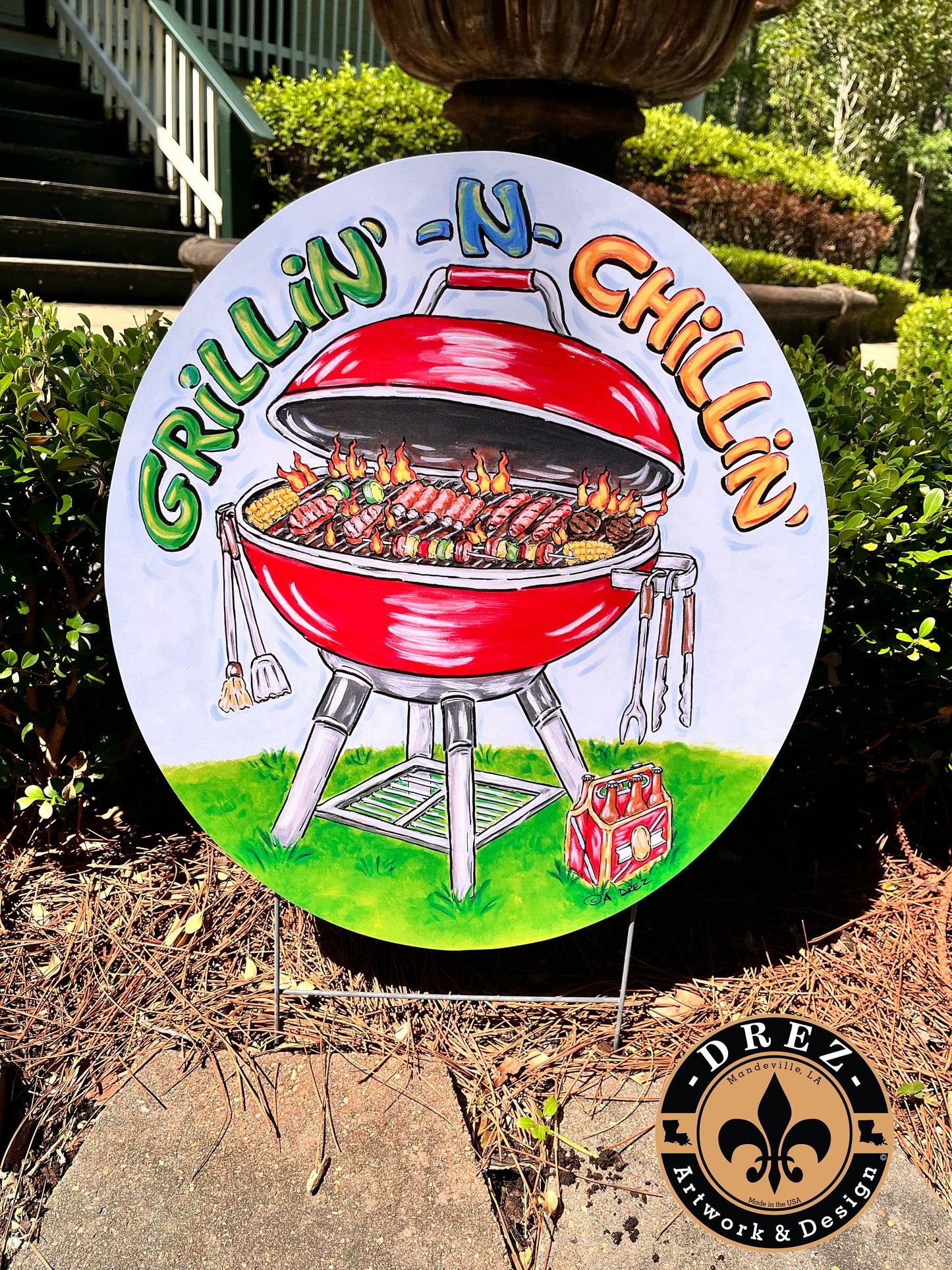 Grilling BBQ Pit Yard Stake