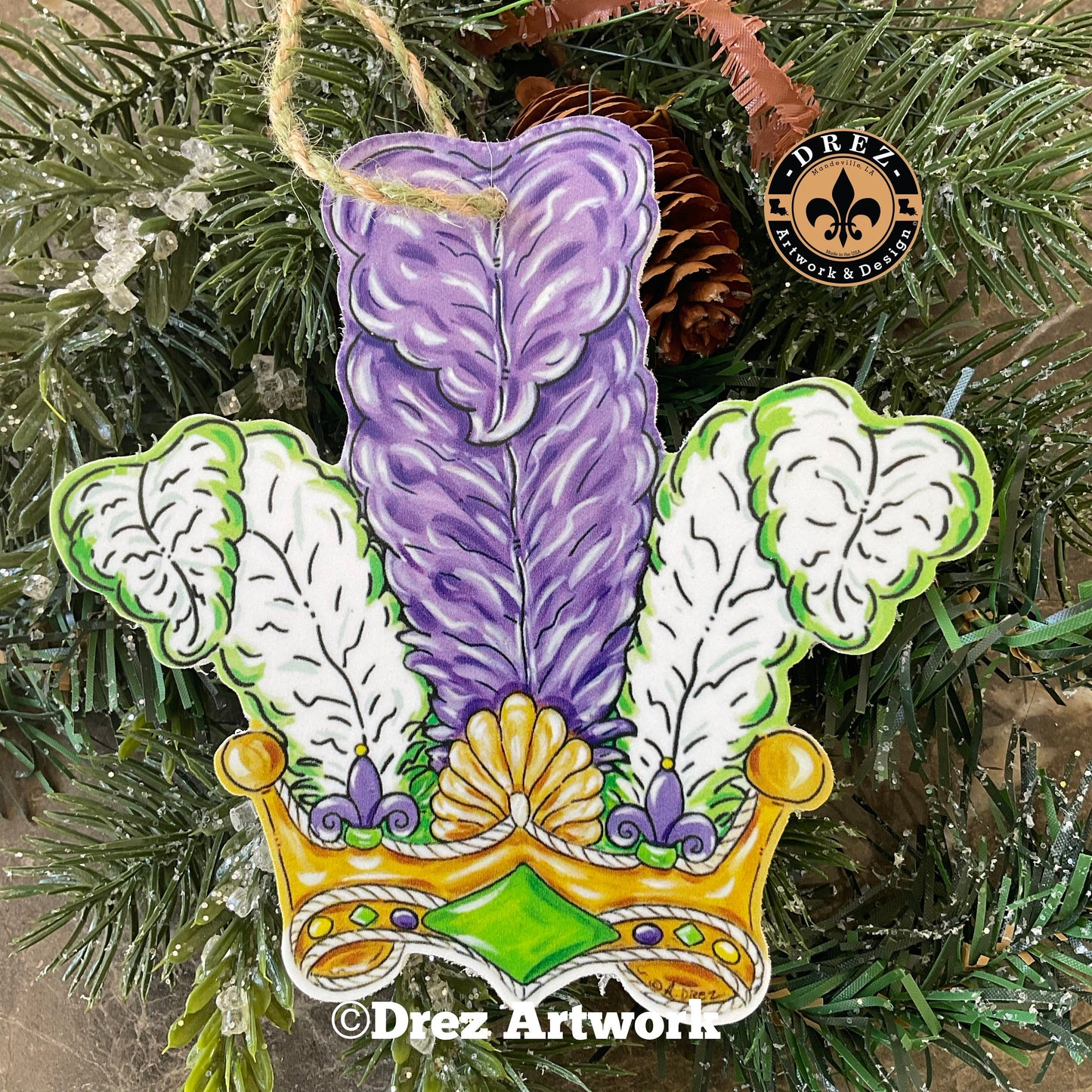 Mardi Gras Plume Ornament