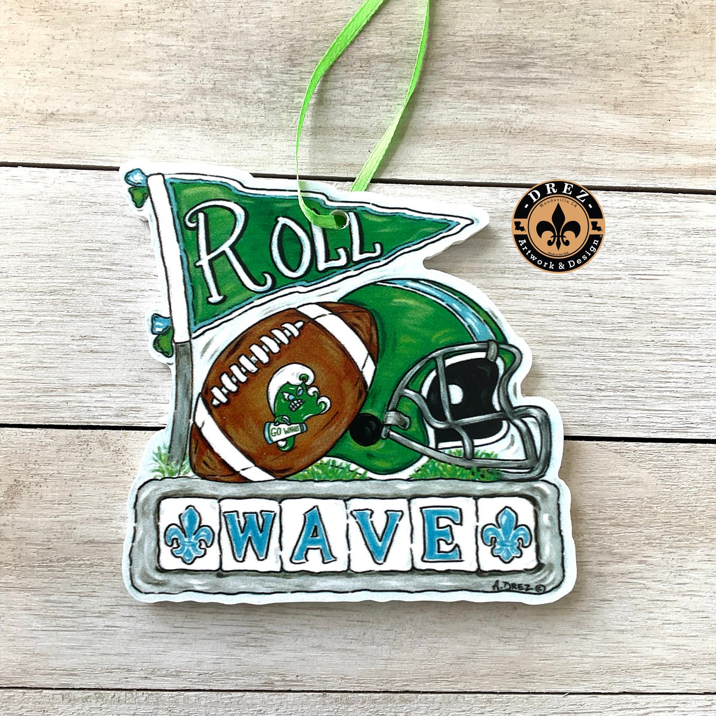 Football Collage- Wave Ornament