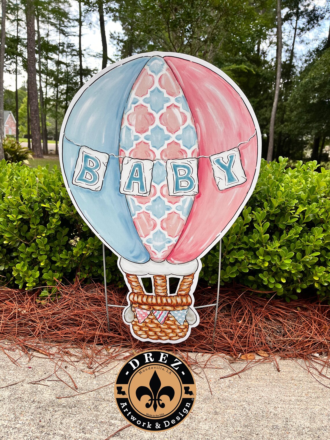 Baby Hot Air Balloon Yard Stake