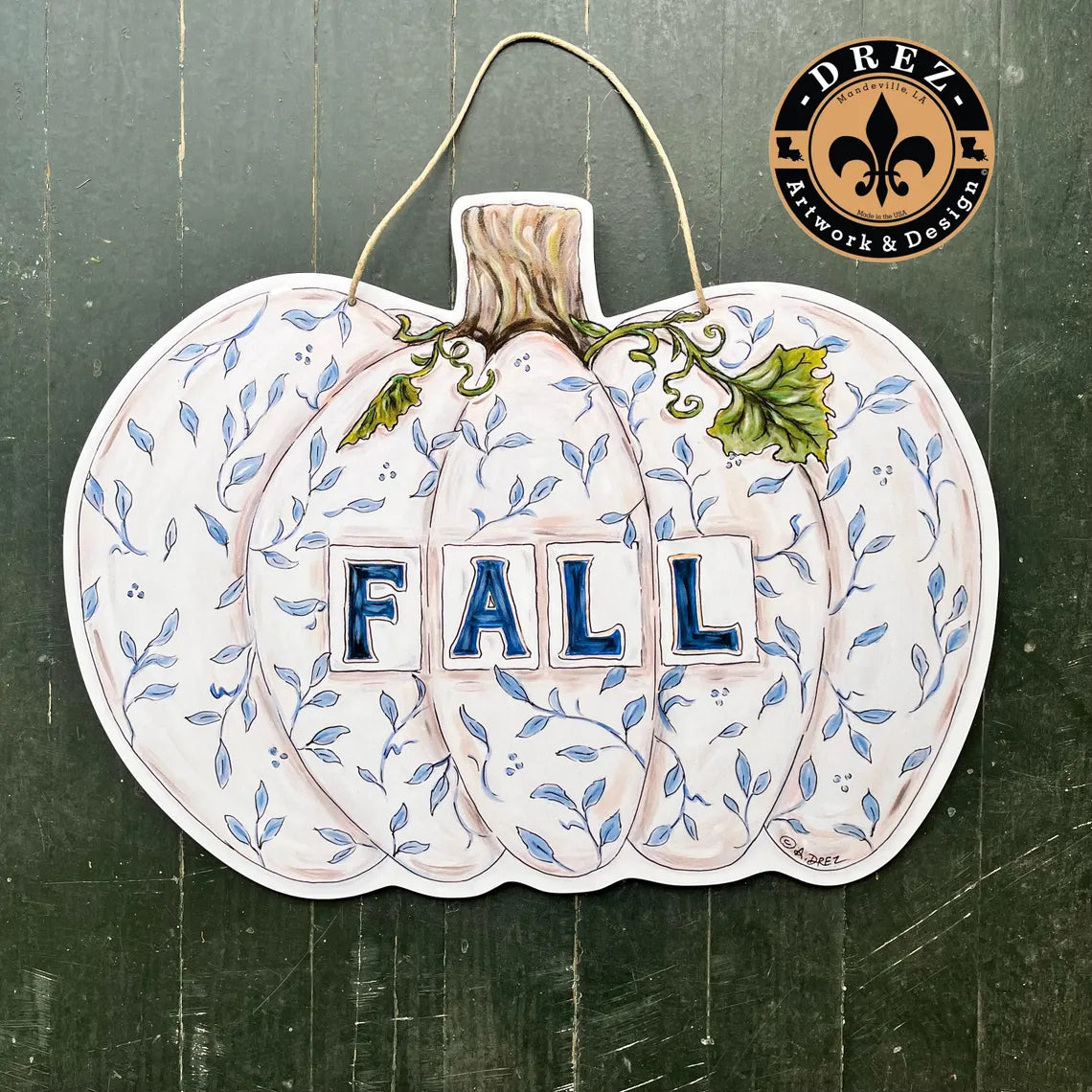 Pumpkin Fall Chinoiseries Door Hanger