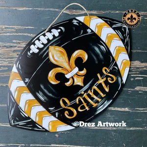 Football-Black & Gold Door Hanger