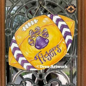 Football- Purple & Gold Door Hanger