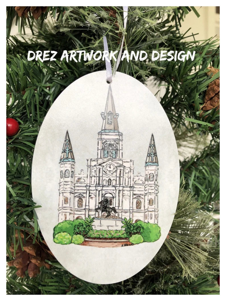 St. Louis Cathedral Oval Ornament