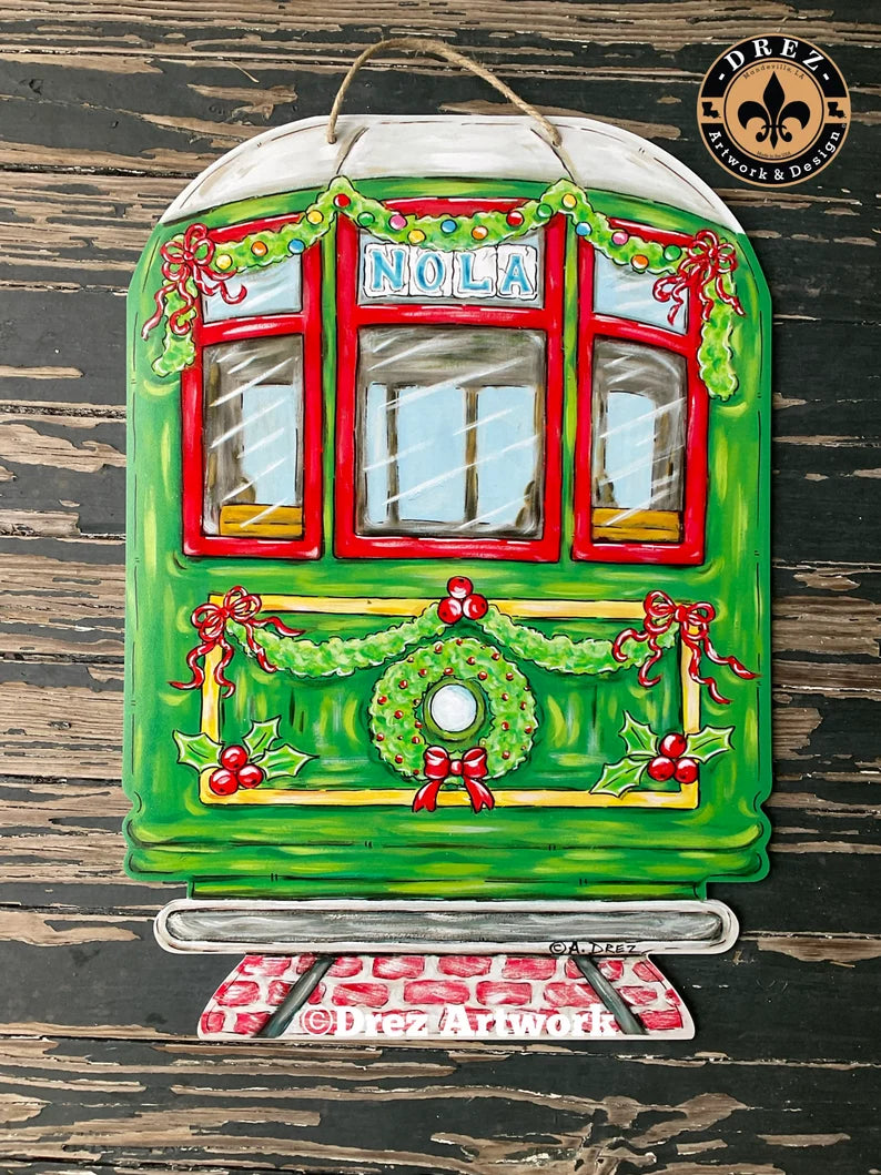 Christmas Streetcar Door Hanger