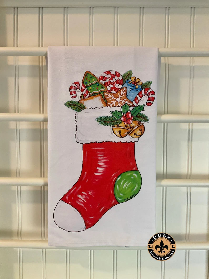 Christmas Stocking Tea Towel