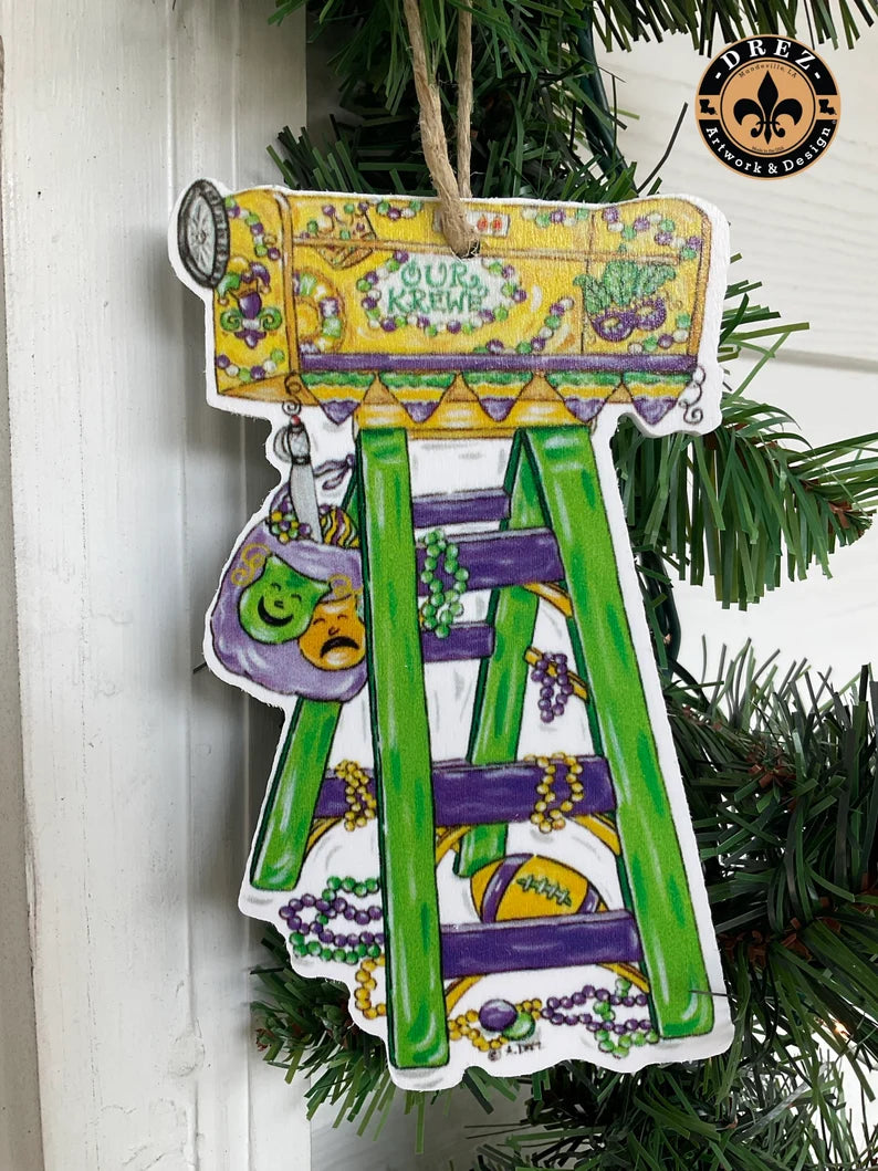 Mardi Gras Ladder Ornament