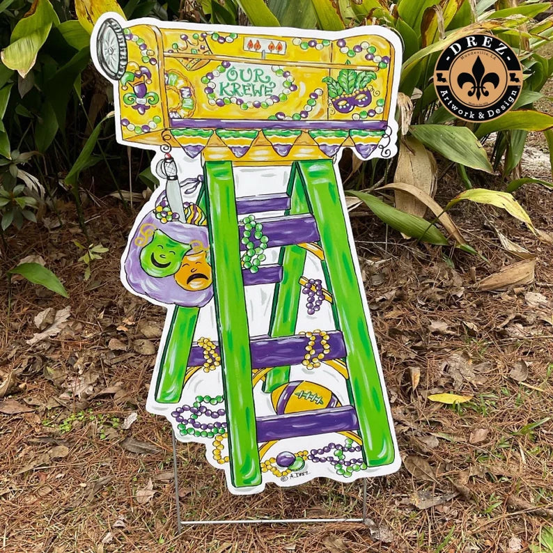 Mardi Gras Ladder Yard Stake