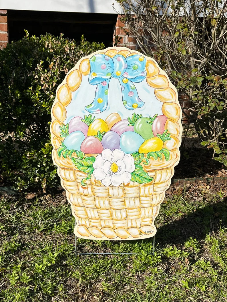 Easter Basket Yard Stake