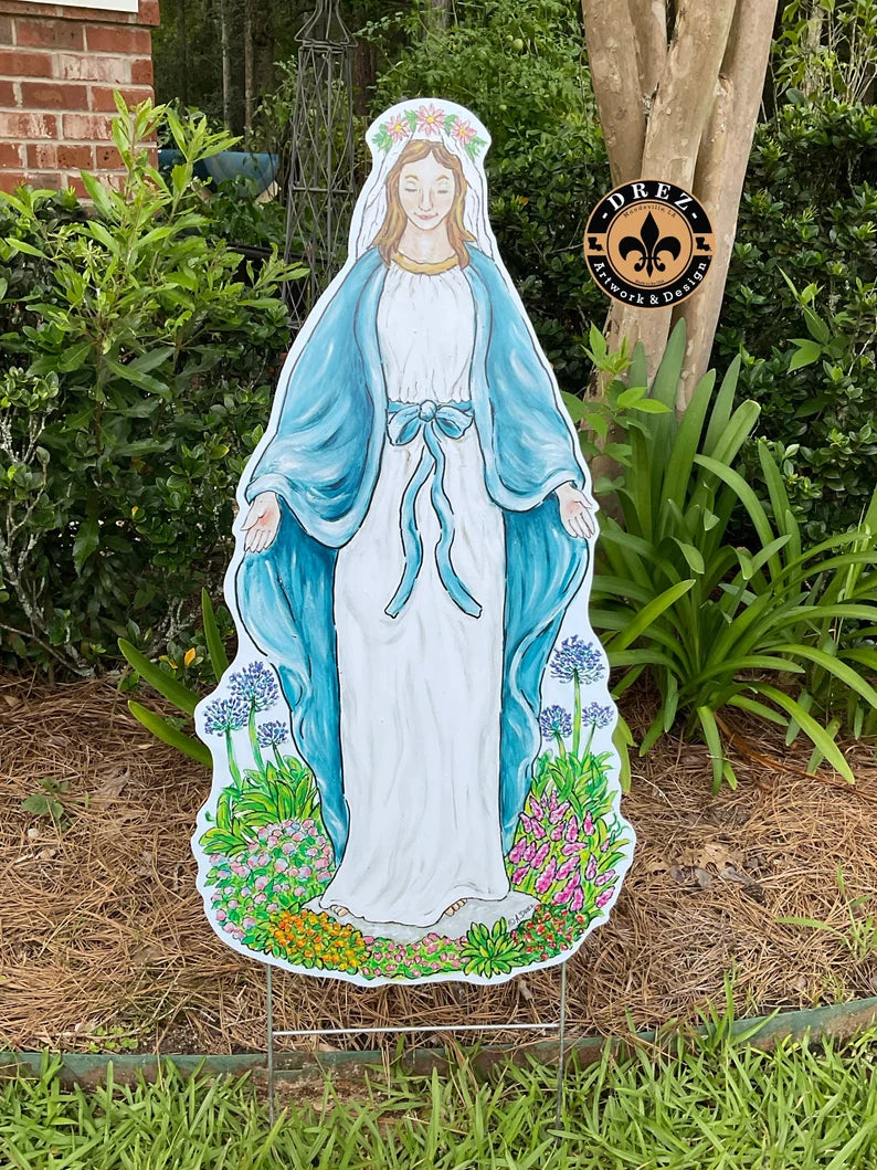 Blessed Mother Mary Yard Stake