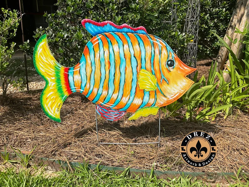 Fish Tropical Yard Stake