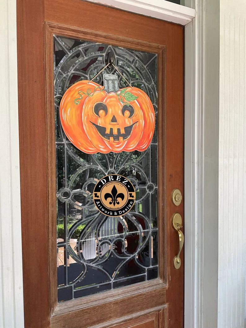 Halloween Jack-O-Lantern Door Hanger