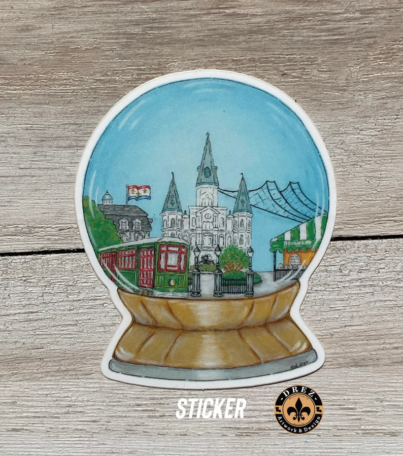 Christmas Snowglobe Nola Sticker