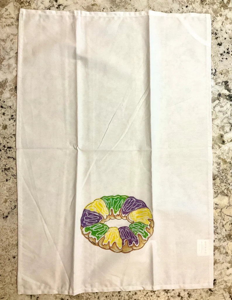 Mardi Gras Umbrella Tea Towel