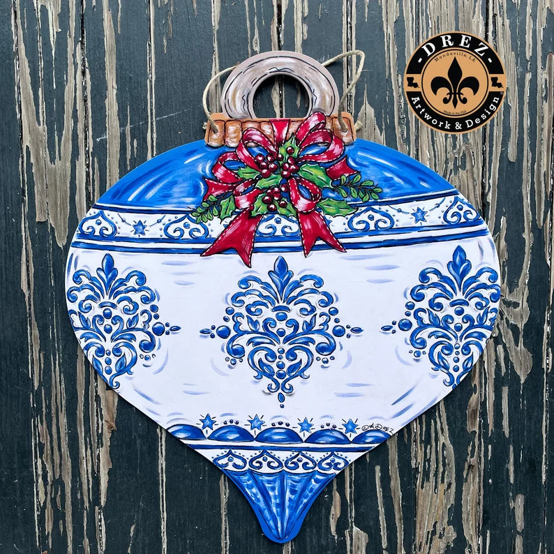 Christmas Chinoiserie Ornament Door Hanger