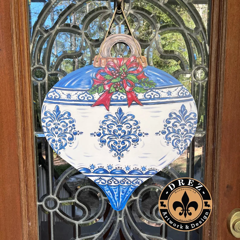 Christmas Chinoiserie Ornament Door Hanger