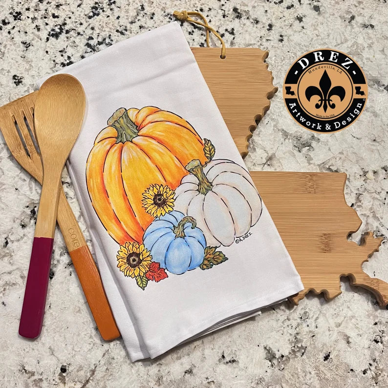Pumpkin Collage Tea Towel