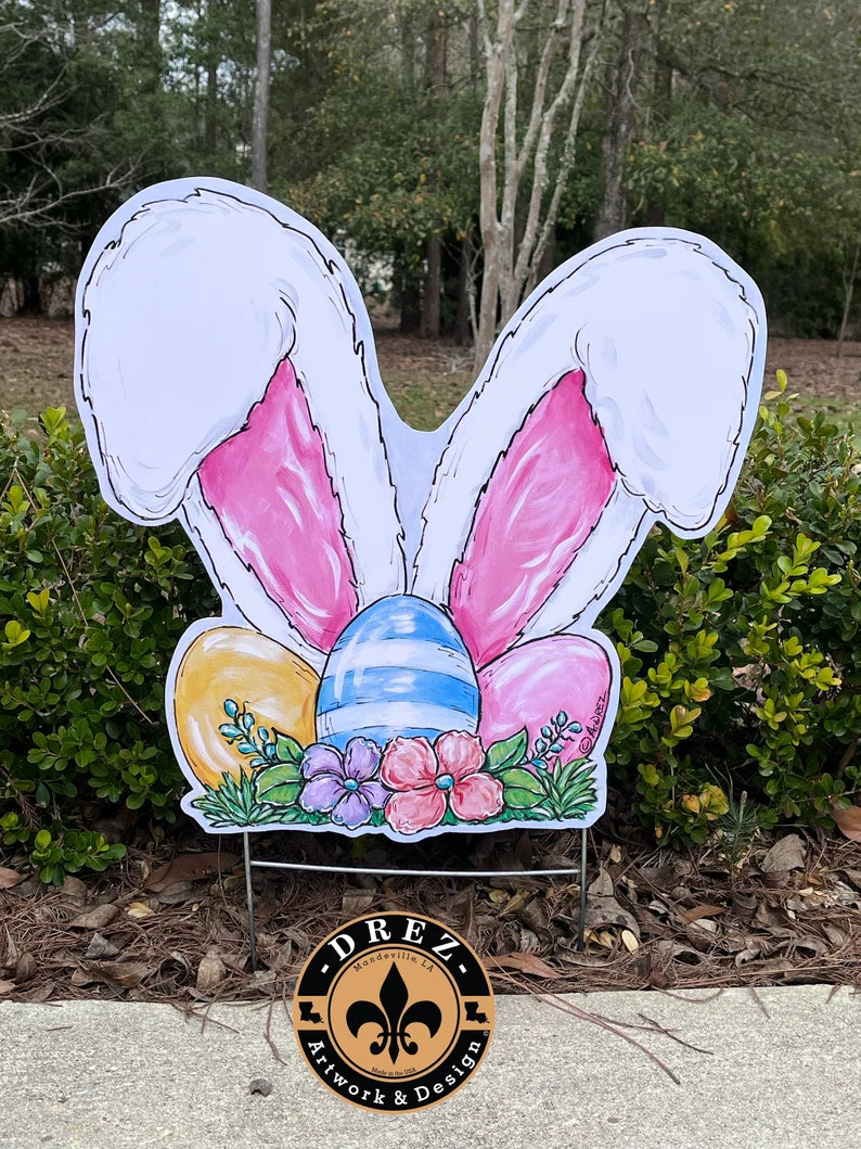Easter Bunny Ears Yard Stake