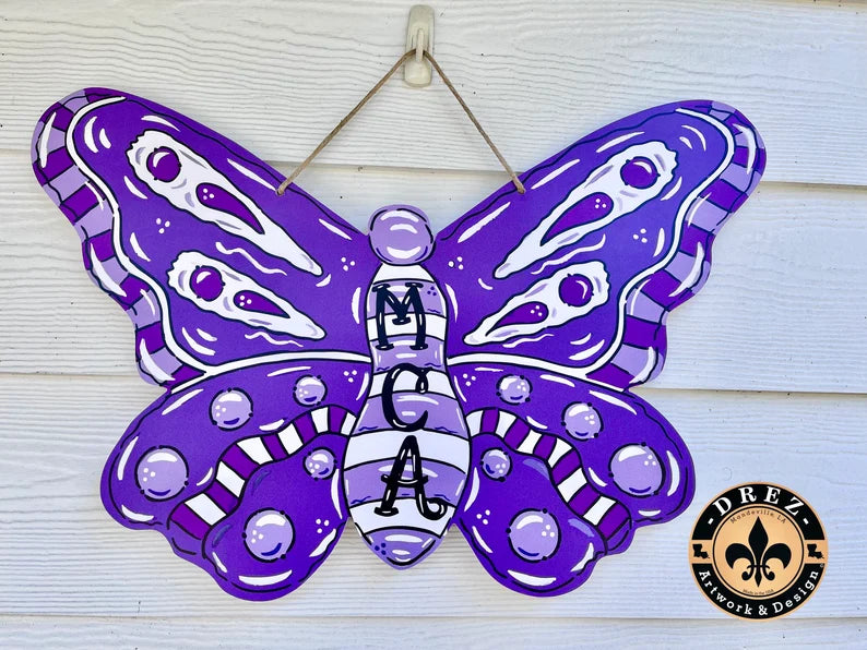 Butterfly- Mount Carmel Academy Door Hanger