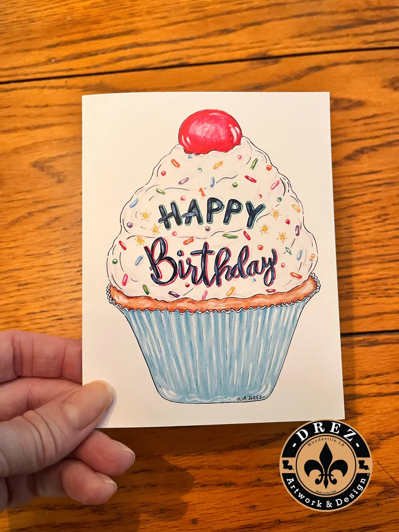 Cupcake Happy Birthday Notecards