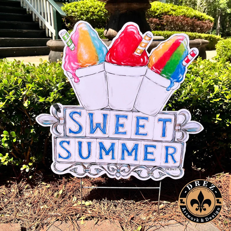 Sweet Summer Snowball Trio Yard Stake