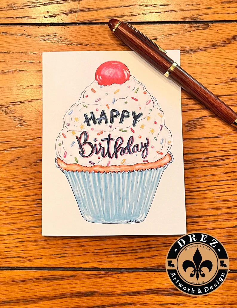 Cupcake Happy Birthday Notecards