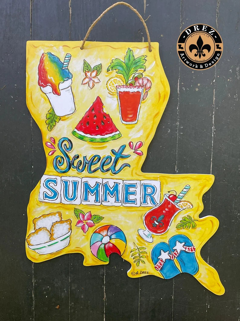 Louisiana Sweet Summer Door Hanger