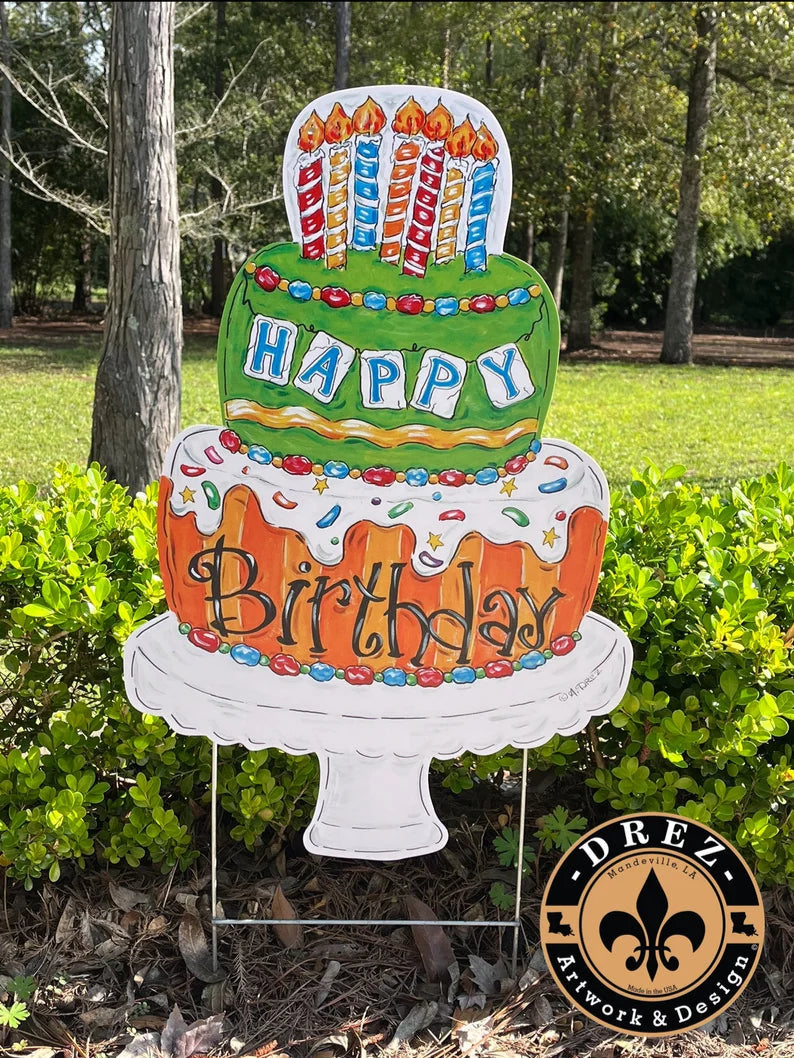 Birthday Cake Yard Stake