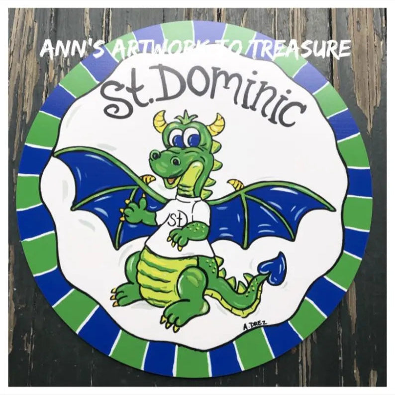 St. Dominic School Dragons Door Hanger