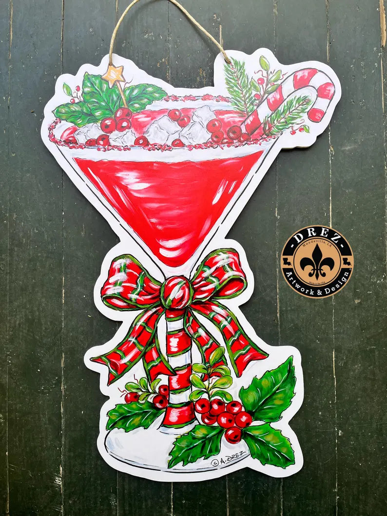 Peppermint Martini Door Hanger