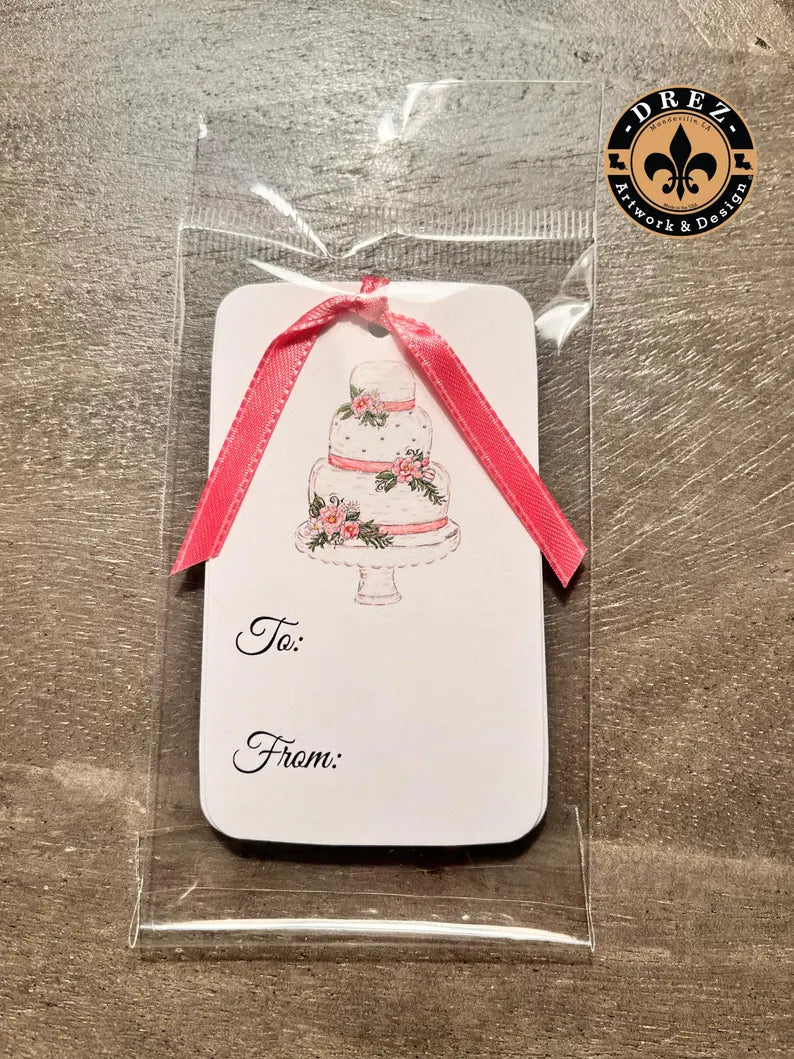 Cake Pink/White Gift Tags