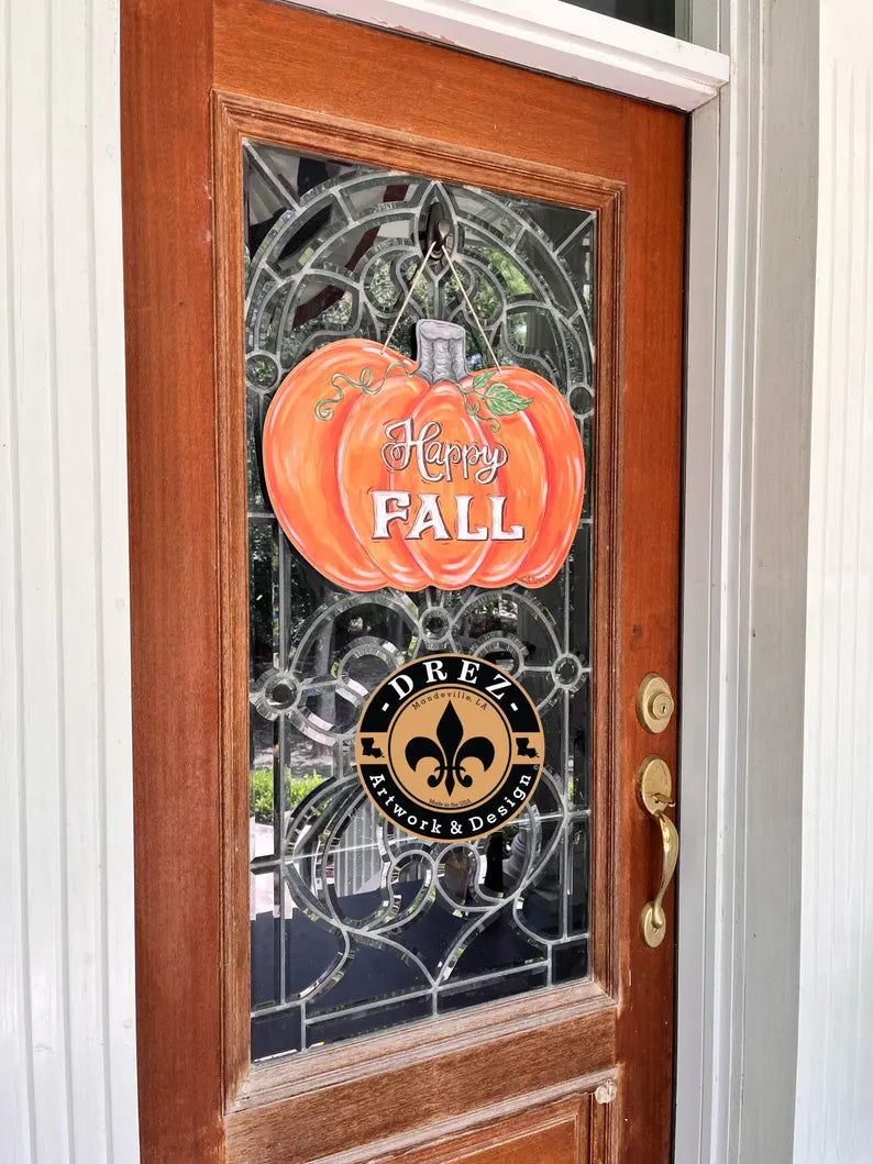 Pumpkin Happy Fall Door Hanger