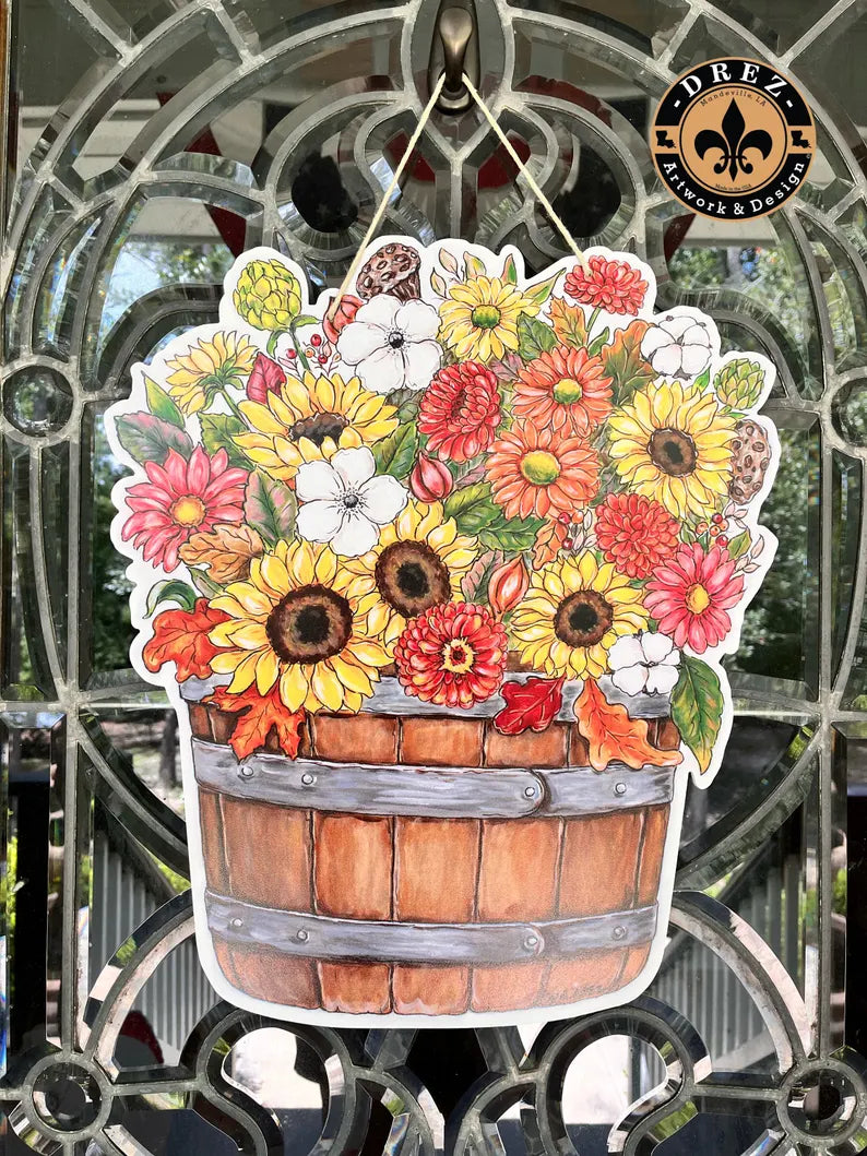 Fall Flower Pot Door Hanger