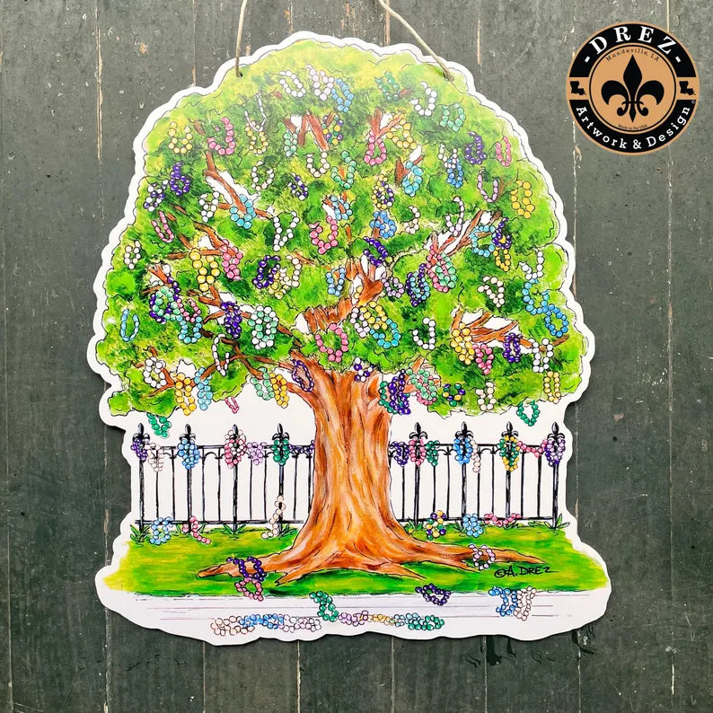 Mardi Gras Bead Tree Door Hanger